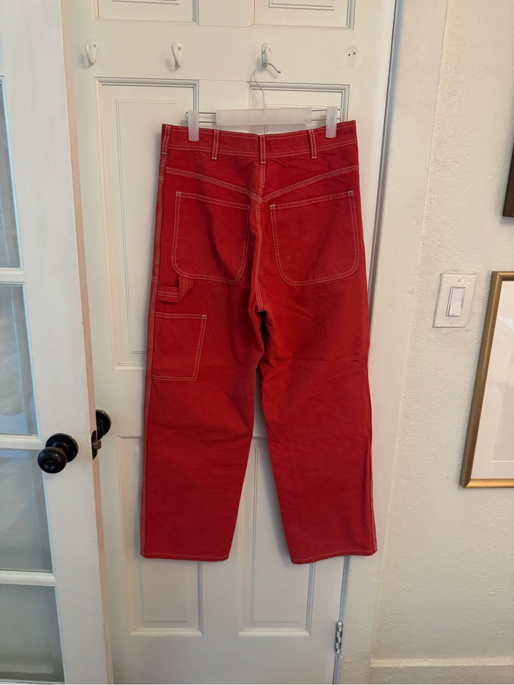 Jesse Kamm Red Straight-Leg Patch Front Handy Pants - Picture 2 of 6